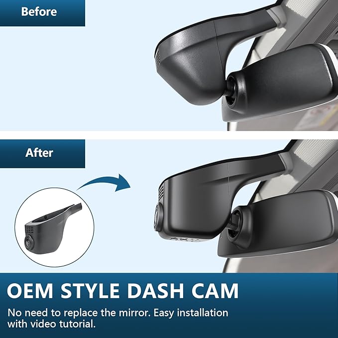 Mangoal 4K Dash Cam Custom fit for Volkswagen Tiguan 2018-2024 Gen2 AD/BW (Model A Black), Integrated OEM Look, UHD 2160P Video, App & WiFi, Loop Recording, Easy to Install, GPS, 64GB Card