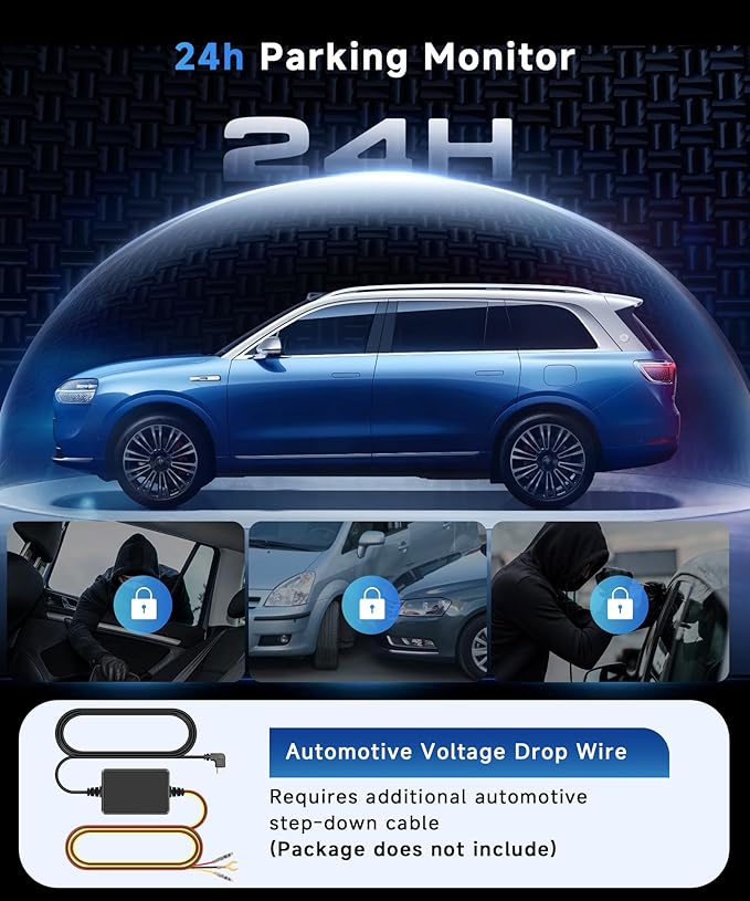 2 Channel 4K Dash Cam Front and Rear, 3.16 Inch Dash Camera Support WiFi GPS Starlight Night Vision Sensitive Motion Detection 24/7 Recording Parking Mode Monitor Reversing Help ADAS BSD LCA