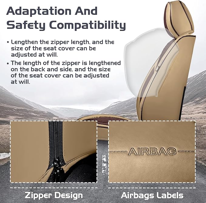 Truck Seat Covers for Ford Ranger 2019-2026, Waterproof Premium Leather Full Coverage Car Seat Covers, Muscle Sport Style Auto Interior Seat Cover Sets (Front Set/Brown Coffee)
