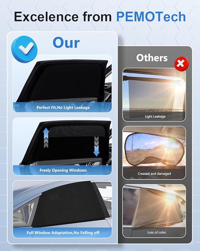 Car Window Shades(2 Pack)-Side Window Sun Shades, UV Protection Breathable Spandex Baby Window Covers, Universal Fit Most of Cars, Protect Privacy for Family (31.5" x47.2) Black