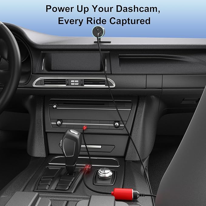 J&D USB C Male to 12V Car Cigarette Lighter Socket Female Converter Cable, 12V 18W Power Cable for Dash Cam, GPS, Car LED Light Strips, Red, 3 ft