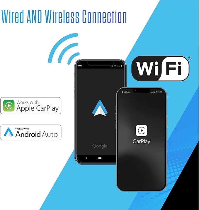 JENSEN J5CA14 14-inch Certified Apple CarPlay Android Auto Wired or Wireless | Maestro & Metra Axxess Ready | Single & Double DIN Car Stereo | SiriusXM Ready | Bluetooth | Front & Rear Camera Inputs