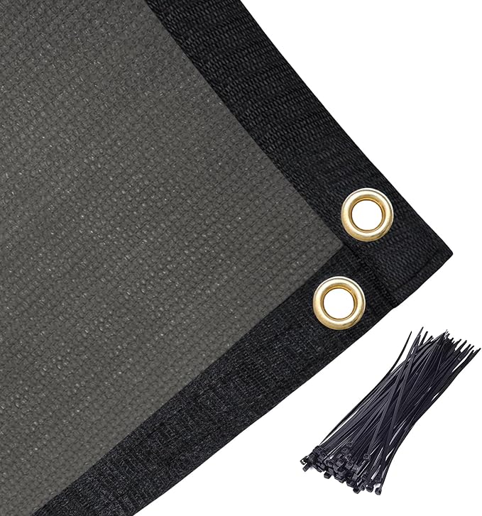 Amagenix 90% Pergola Shade Cover 8'X 18' Dark Gray Sun Shade Cloth with Grommets for Outdoor Garden Patio Porch-Commercial Grade 200 GSM-Cable Zip Ties Included (We Customized)