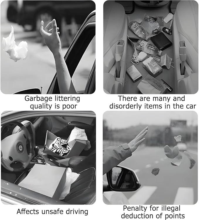 Car Seat Side Storage Pocket, Leather Hanging Foldable Multifunctional Vehicle Front Door Back Organizer Box, Waterproof Auto Interior Organizing Container, Universal fit(Brown)