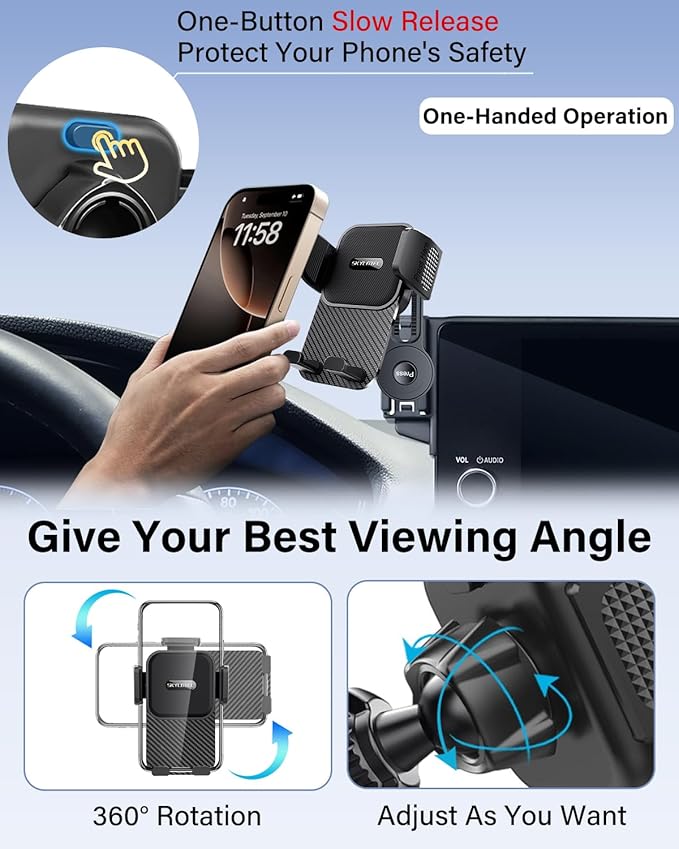 SKYLOTEC Phone Mount for BMW X5 X6 2024 2025 2026/X7 2023 2024 2025 2026 Accessories 14.9-Inch Screen Fixed Clip, Automobile Cradles Car Phone Holder, Cell Phone Base Not Block Air Vent