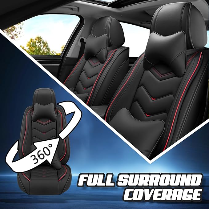 Car Seat Covers for Jeep Grand Cherokee L 2021-2026, Premium Nappa Leather Car Seat Cover, Stylish Sport Seat Covers， Automobile Seat Cover Sets.(Luxury 2 Seats/Black)