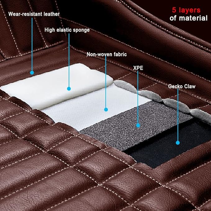 Custom Car Floor Mats Custom Logo/Pattern for SUV Van Truck Sedan Coupe Car Mats Full Surrouded Floor Mat All Weather Waterproof and Anti-Slip Protection Car Floor Liners(Beige)