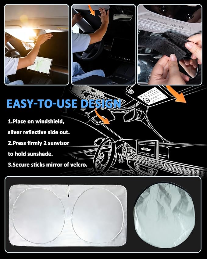Sunshade for X7 Windshield Sun Shade Custom Fit for 2018-2025 2026 BMW X7 Accessories Foldable Front Window Shield Cover Sun Visor Protector Automotive Interior Protector Block UV Rays