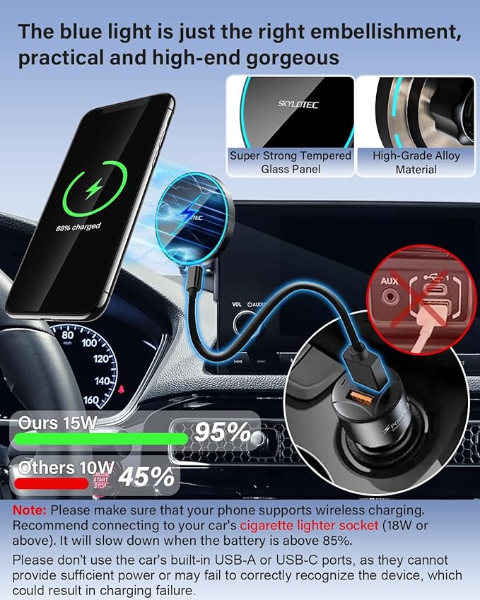 Phone Mount for Honda CR-V CRV 2023-2026/HR-V HRV 2023-2026/Pilot 2023-2026 Accessories 7/9-Inch Screen Screen, Magnets CR V Phone Holder for MagSafe, Wireless Charger Magnetic Bracket for Cell Phones