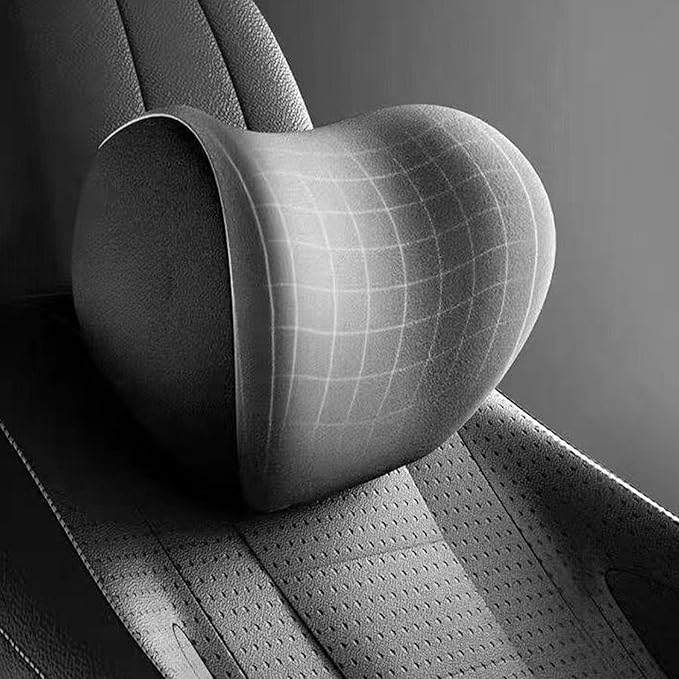 Ergonomic Car Seat Headrest & Lumbar Cushion, Ergonomic Car Seat Headrest Neck Rest Cushion Lumbar Support Pillow (Brown)