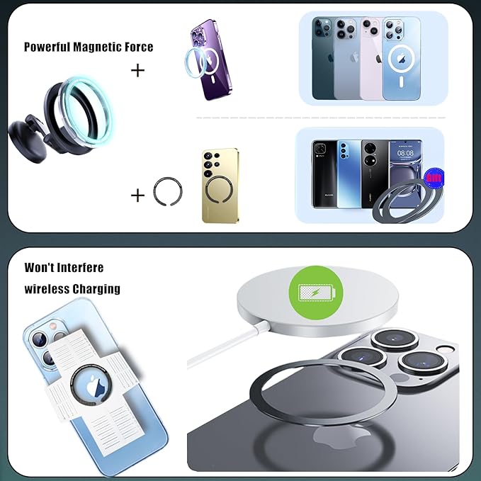 fits MagSafe Car Mount [20 N52] Magnetic Phone Holder for Car, Hands Free iPhone Car Holder Dash Mount for Car Fit for iPhone 1514 13 12 Pro Max Plus Mini,
