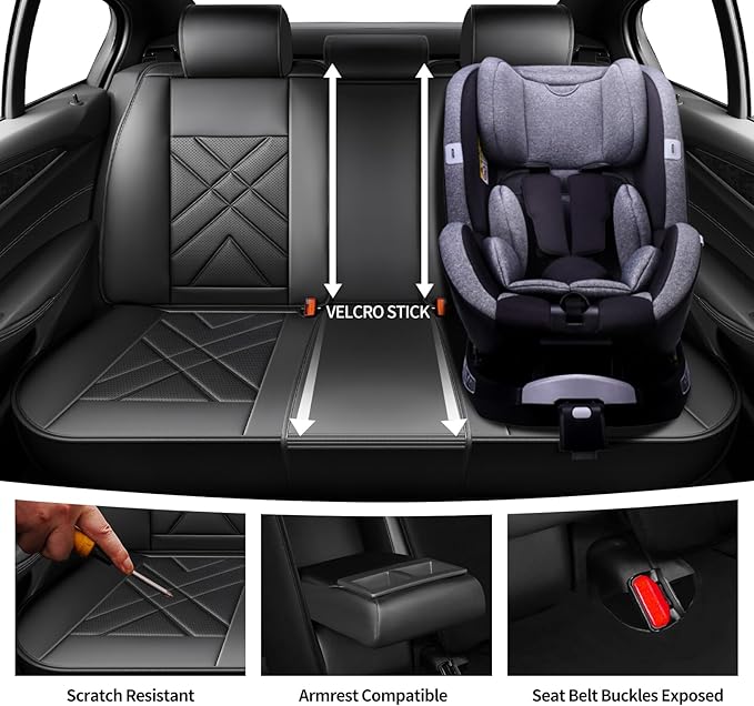 CX-5 Car Seat Covers Custom Fit for Mazda CX-5 2013-2025 2026, Full Coverage Leather Waterproof Breathable Seat Covers, Automotive Seat Protectors, Airbag Compatible(Full Set Seats, Black-Blue)