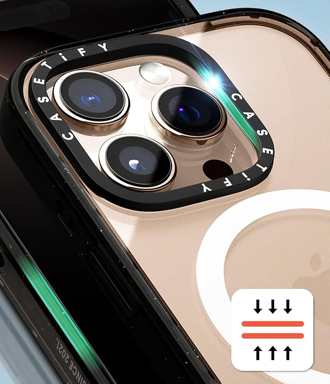 CASETiFY Impact Case for iPhone 15 Pro Max [8.2ft 4X Military Grade Drop Protection/Compatible with Magsafe] - Cherries - Clear Black