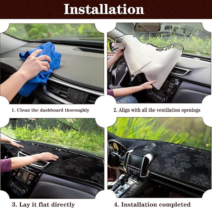 Dashboard Cover for Buick Verano 2017-2021,Anti-Glare Sun Shield,Non-Slip Custom Fit Dash Mat,Interior Protector,Microsuede
