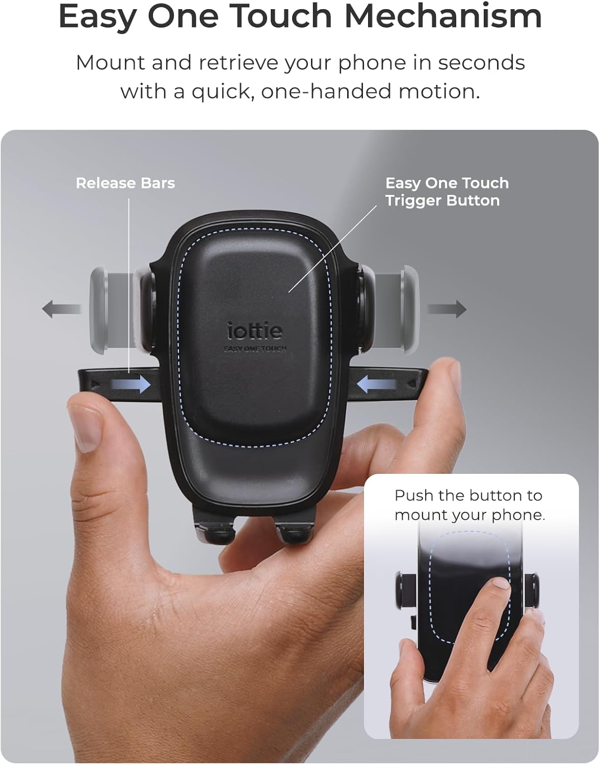 iOttie Easy One Touch Advanced CD Slot Car Phone Mount - Universal Cell Phone Holder for iPhone, Google, Samsung, Moto, Huawei, Nokia, LG, and All Other Smartphones