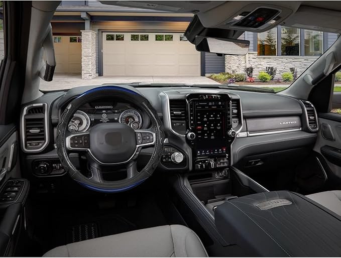 GIANT PANDA Steering Wheel Cover for Dodge Ram 1500 - Car Steering Wheel Covers for Dodge Ram 2500 3500 15.5-16 inch - Blue