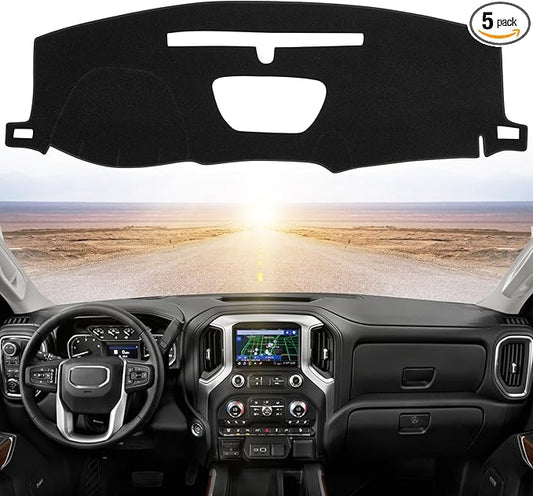 Dashboard Dash Cover Mat Carpet Compatible with 2019-2022 Chevrolet Silverado&GMC Sierra 1500/2500HD/3500HD