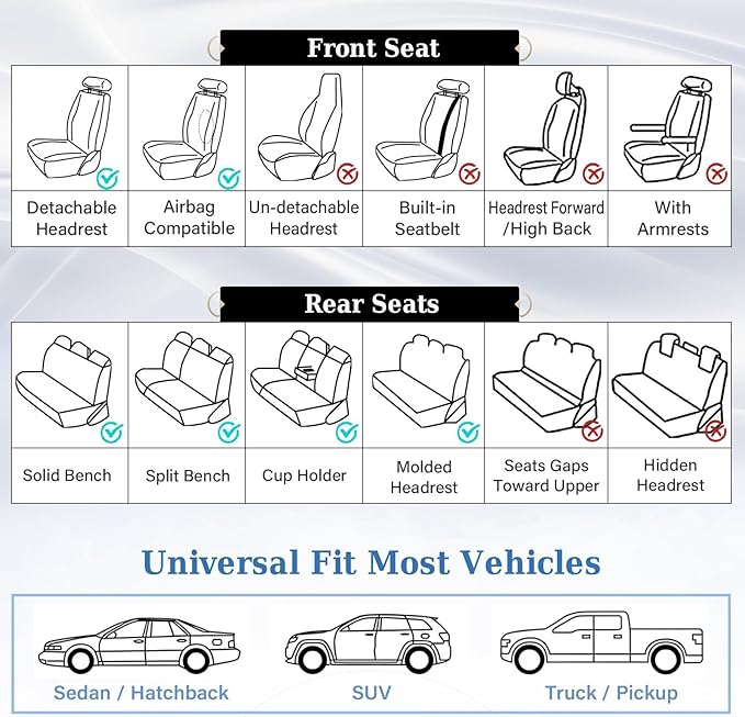 Coverado Car Seat Covers Full Set, 5 Seat Universal Seat Cover for Cars, Luxury Faux Leather Waterproof Seat Cover, Front and Back Car Seat Protector, Auto Seat Covers Fit for Most Vehicles, Red
