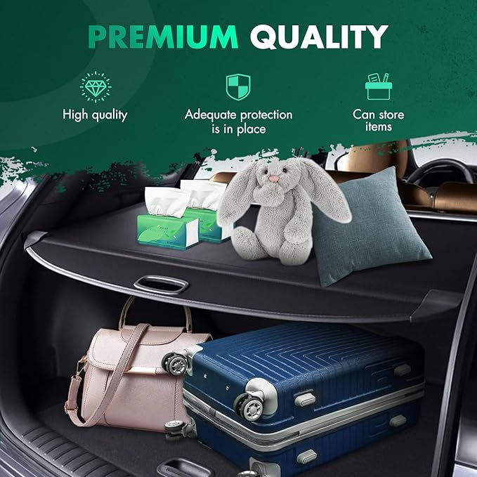 SCITOO Cargo Cover 2010-2022 for Lexus GX460 4.6L Upgraded Retractable Rear Trunk Cover with Aluminum PVC&Plastic