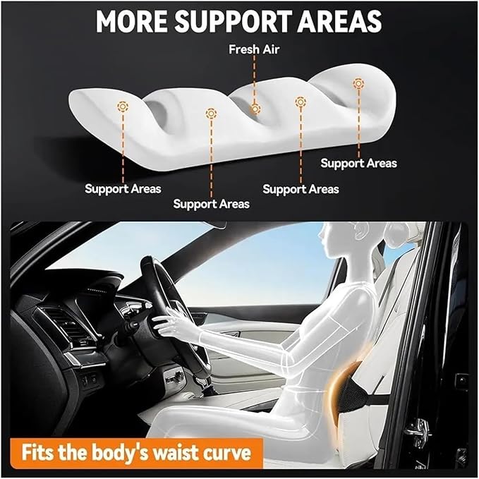 1 Piece Automotive Seat Lumbar Support Pillow for Toyota Tacoma 2016-2023 2024 2025 2026, Driving Lower Back Cushion Ergonomic Orthopedic Posture Rest