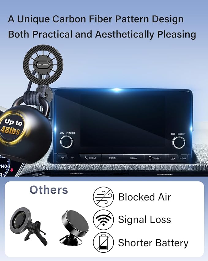 Magnets Phone Mount for Mazda 3 2014-2016/CX-3 2016-2021/MX-5 MX5 Miata 2016-2023 Accessories 7-Inch Screen Fixed Clip, Cell Phone Base Automobile Cradles Magnetic Phone Holder Compatible with MagSafe