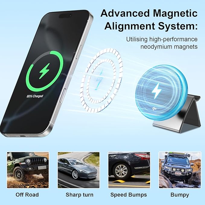 Wireless Car Mount Charger Fast Charging for Tesla Model 3/Y/3 Highland/Y Juniper (Model 3 17-23& Model Y 20-24, Without OBD Charger)