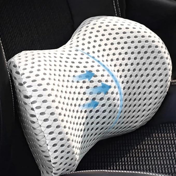 Lumbar Support Pillow for Car Seat, Mesh Office Chair Back Support Cushion, Ergonomic Back Pillows for Carseat,Office Chair,Desk,Wheelchair(Black-Red)