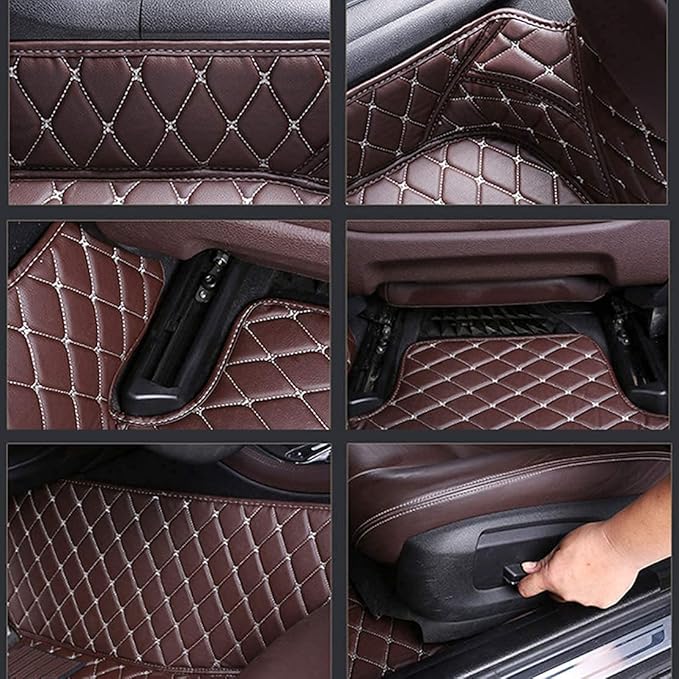 Custom Making Car Floor Mats Compatible for 2000-2025 All Mode Sedan SUV Sports Car Full Coverage Cute Pads Protection Non-Slip Leather Floor Liners (Blue)