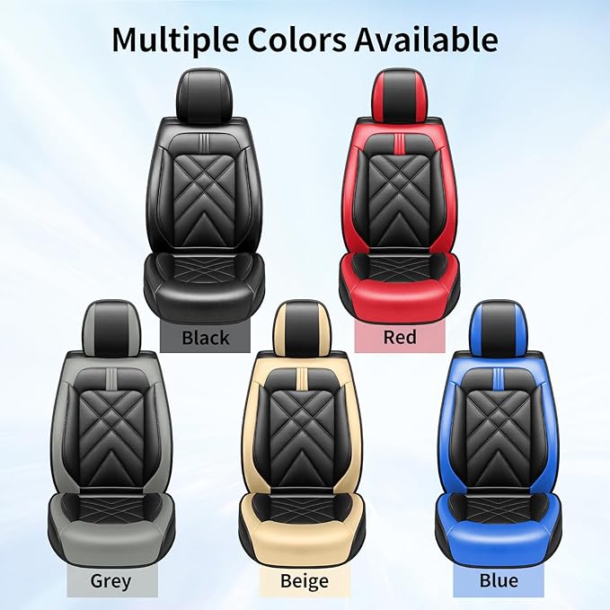 CX-70 Car Seat Covers Fit for Mazda CX-70 2025-2026, Full Coverage Premium Leather Waterproof Breathable Seat Covers, Automotive Seat Protectors, Airbag Compatible(2 Front Seats, Black Gray)