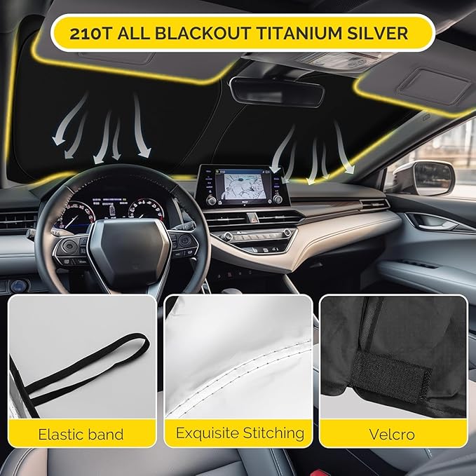 Car Sun Shade for 2010-2025 2026 Toyota 4Runner Windshield Sun Shade, Sun Visor Windshield Screen Cover for 4-Runner Front Window Sunshade Foldable Auto Interior Accessories UV Block to Keep Cool