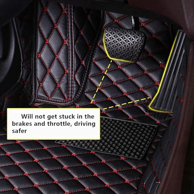 Custom Fit Car Floor Mats - Full Coverage Automotive Leather Floor Liners for Most Vehicles by MingyunSM (Blue)