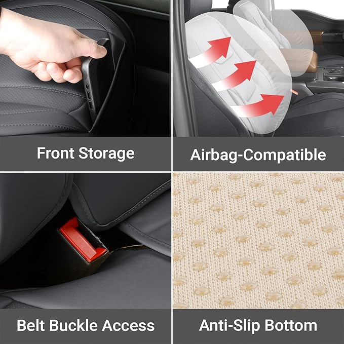 Coverland Custom Fit Car Seat Covers for SUV Compatible with [Lexus RX 300, RX 330, RX 350] Premium Car Seat Cover Water Resistant Leather Non-Slip Interior Protector [Full Set Dark Gray - Chart X91]