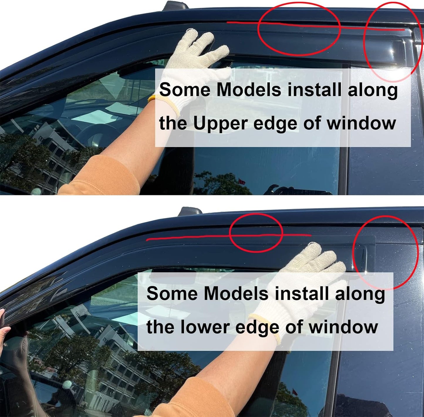 4pc Sun Rain Guards Window Visor Wind Deflector Compatible with 2010-2018 Ford Taurus Smoke 94194