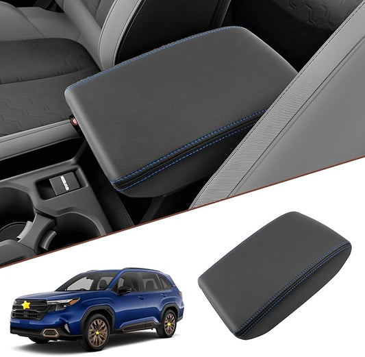 SKTU 2025 2026 Forester Center Console Cover for 2025 2026 Subaru Forester (Base/Premium/Sport/Limited/Touring) Armrest Cover Subaru Forester 2025 2026 Accessories Console Cushion (Blue Line)