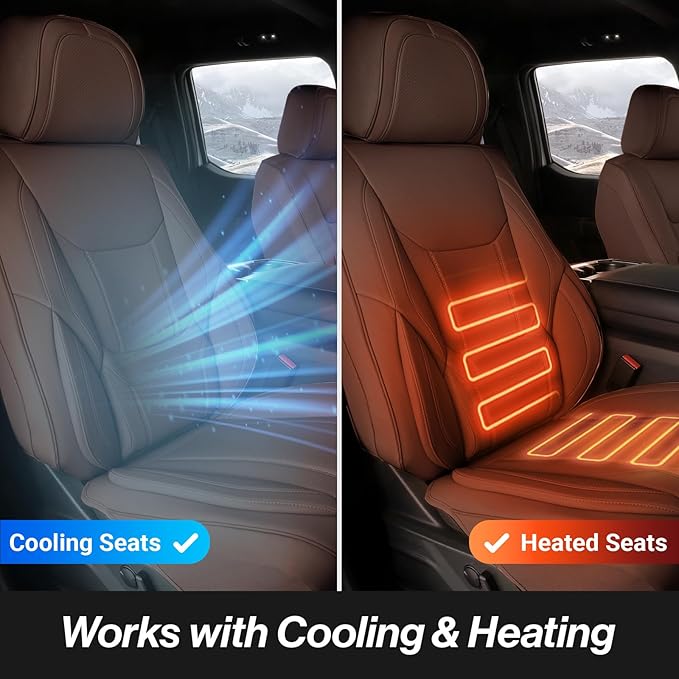 Coverland Custom Fit Car Seat Covers for SUV Compatible with [X3, X5, UX 200, CX-3, Crossland X, Grandland, 9-4X] Premium Waterproof Non-Slip Interior Seat Protector [Full Set Dark Brown - Chart X52]
