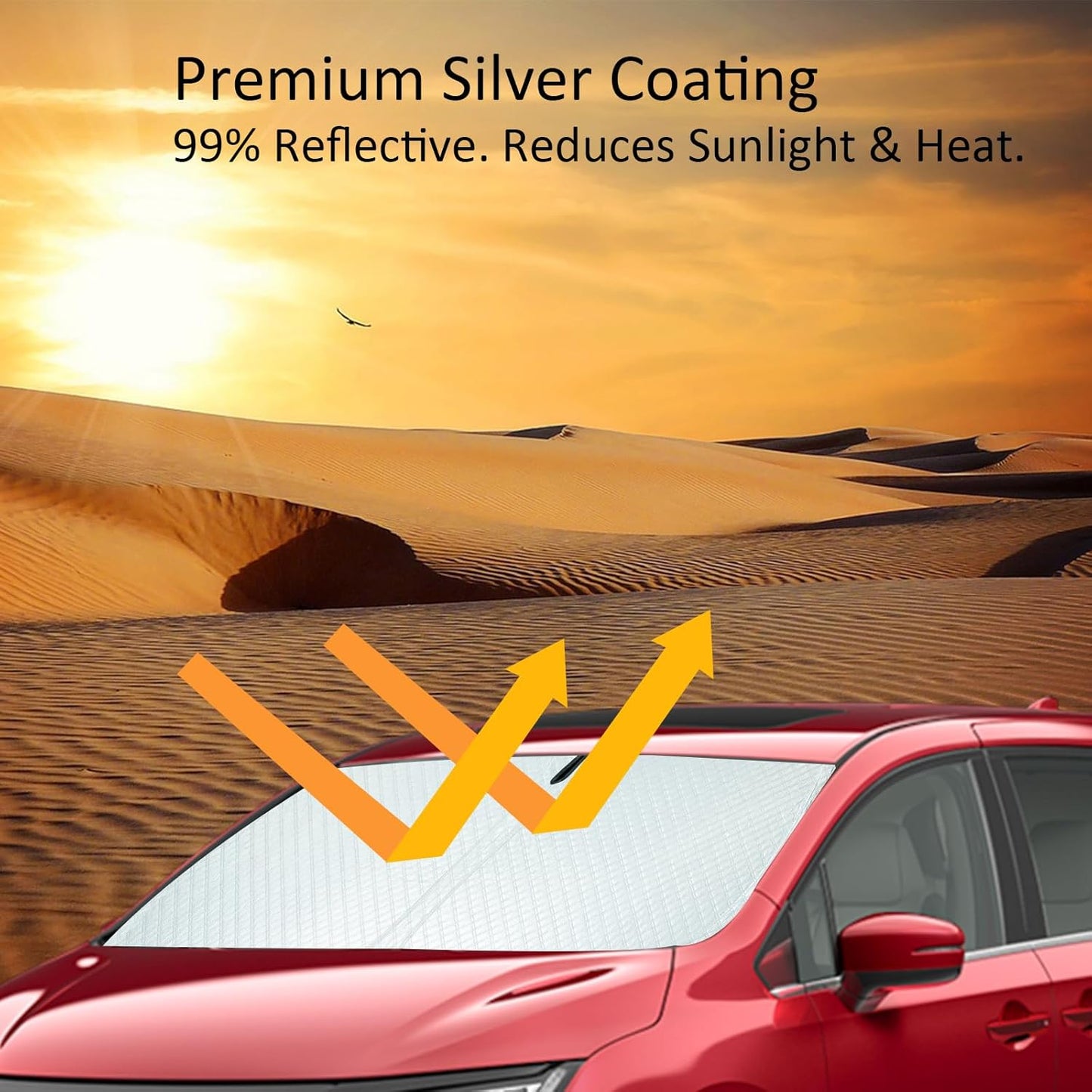 5 Layers Thick Car Windshield Sun Shade for Ford Explorer SUV 2020-2024 2025 - Front Window Sunshade Sun Visor Accessories - Protector Vehicle Reflect UV Sun and Heat