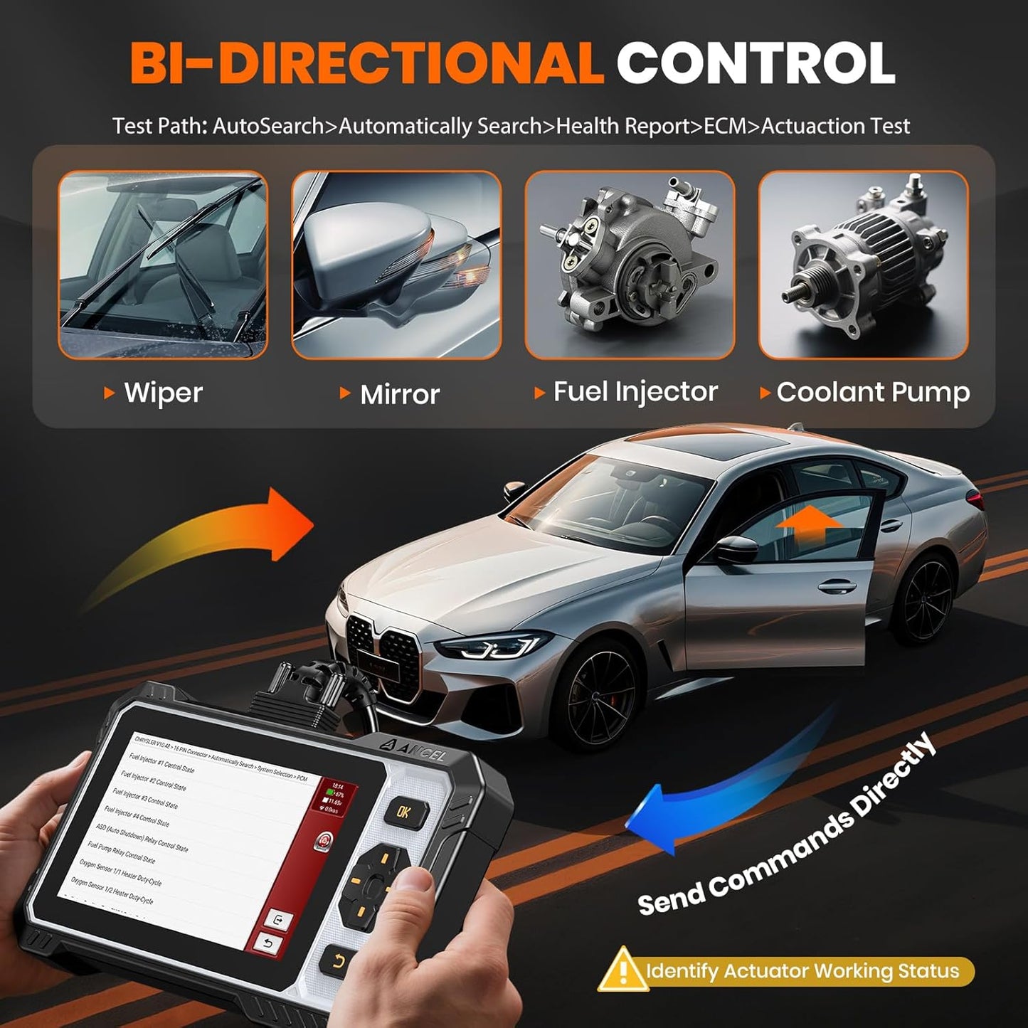 ANCEL OBD2 Scanner FX6100 Bidirectional Scan Tool, All Systems Car Scanner Diagnostic Tool with Active Test, 15+ Reset Services, Oil Light/EPB/BMS/ABS Bleeding/SAS Reset, CAN-FD, AutoVIN, Free Update