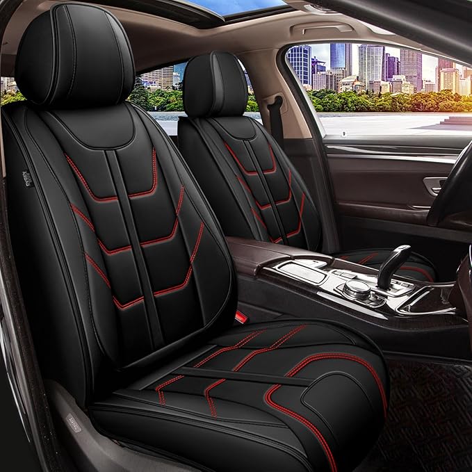 TTX LIGHTING Car Seat Covers fit for Acura RDX 2008-2026 Full Set: Premium Leather Automotive Seat Cover with Airbag Compatible Waterproof (5 Seats, Redline)