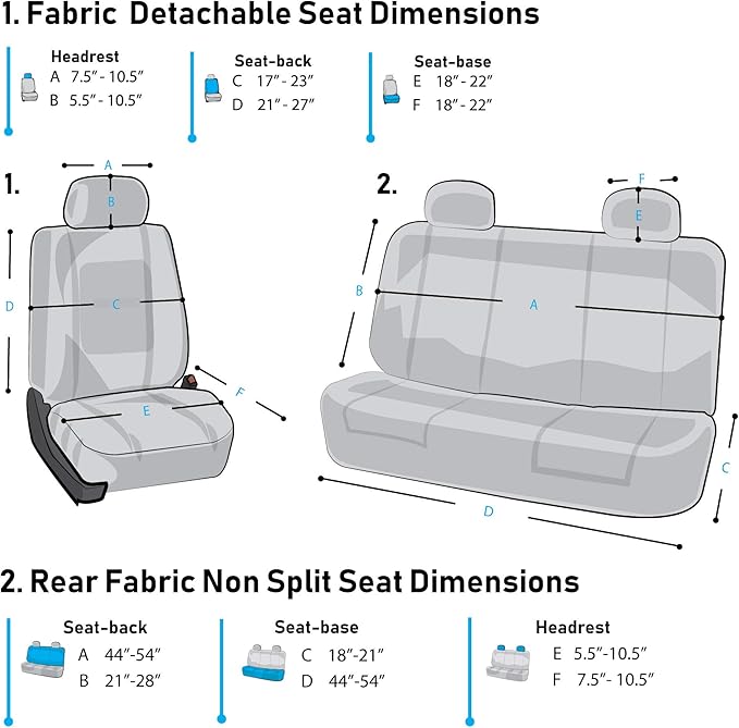 FH Group Car Seat Covers Flat Cloth Automotive Black Full Set, Rear Solid Bench Universal Fit Combo Steering Wheel Cover & Seat Belt Pads Car Seat Protector for Cars Trucks SUV Interior Accessories