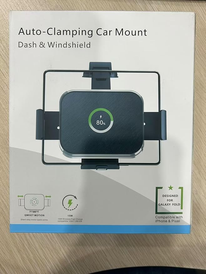 Dual Coil Wireless Car Charger for Galaxy Z Fold 6/5/mate xt,Fast ChargingCar Phone Mount for Galaxy Z Fold 4/3,Smartphone Holder Air Vent Dashboard for iPhone16 Max