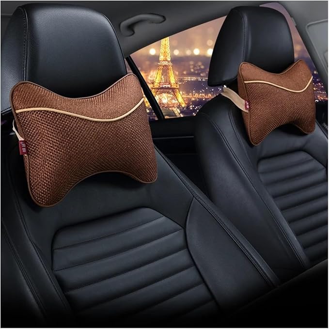 Car Headrests Cervical Neck Pillow Head Cushion Memory Foam Cotton Fit for Seat Waist Lumbar Support(Gray)