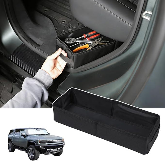 Under Seat Organizer for Hummer EV Accessories Backseat Rear Hidden Under Seat Storage Bags Portable Waterproof Foldable Storage Tool with Handle for Hummer EV SUV Pickup 2024 2025 2026 (B/1PC)