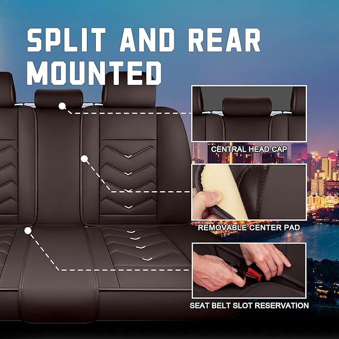 CTDS Car Seat Covers for Jeep Grand Cherokee L 2021-2026, Stylish Sport Seat Cover, Premium Nappa Leather Car Seat Cover. Automobile Seat Covers Sets.(Standard 5 Seats/Coffee Color)