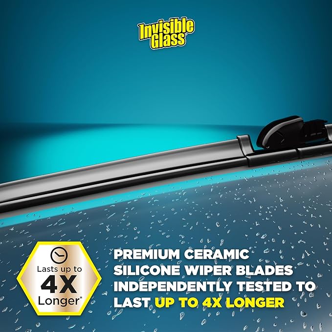 Invisible Glass CSB17 Ceramic Silicone 17" Premium All-Season Windshield Wiper Blade – Automotive Replacement Beam Blade with HydroGuard Water Repellent Coating for Quiet, Streak-Free Performance