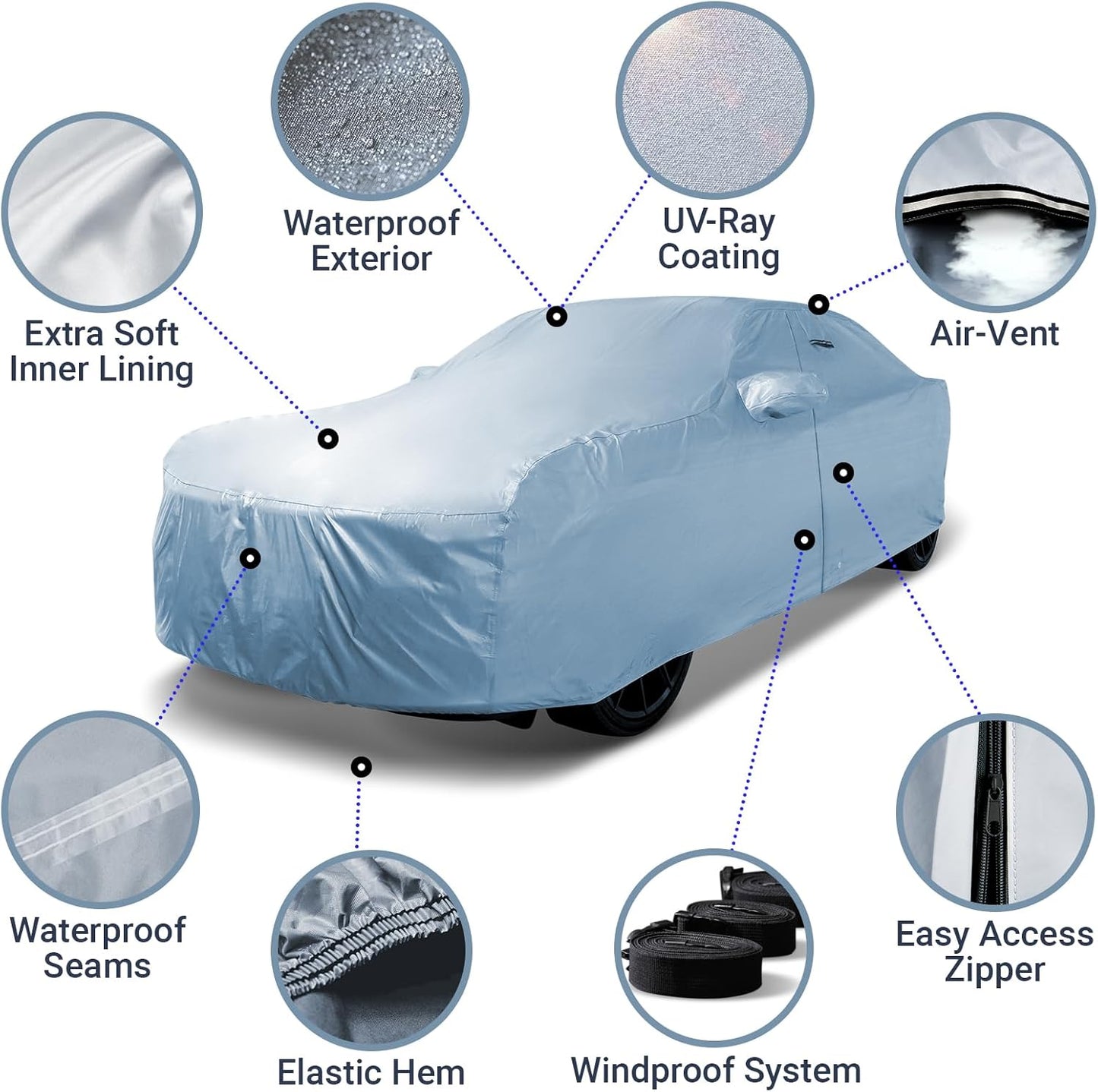 iCarCover Fits 1988-1997 Oldsmobile Cutlass Supreme Car Cover Automobiles Form-Fit Padded Full Exterior Waterproof Automobiles Protection Covers
