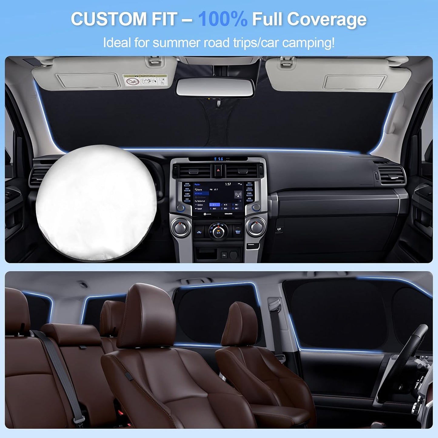 8pcs Car Window Shades for Chevrolet/Chevy Equinox 2018-2024 Accessories,Windshield Side Rear Full Sunshade,Sun Visor UV Blocking, Privacy Protection and Blackout for Camping Outdoor