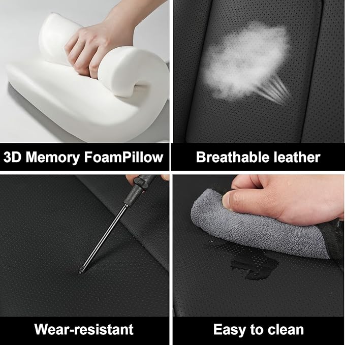 Fit for 98% of Mercedes Benz Car Seat Covers, Premium Nappa Leather Seat Cover, Fully Wrapped Protect Modern Style Seat Cover (5-Seat Standard, Black & Coffee)