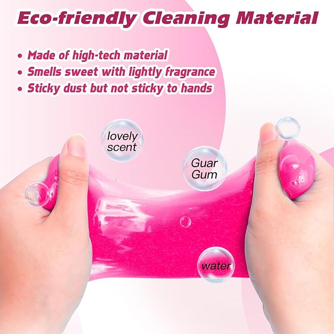 x xotic tech Car Cleaning Gel for Car Detailing Putty Interior Cleaner Slime Auto Detail Tools Supplies Accessories Valentines Day Gifts for Him Her Men Women Stocking Stuffers Pink 6 Pack