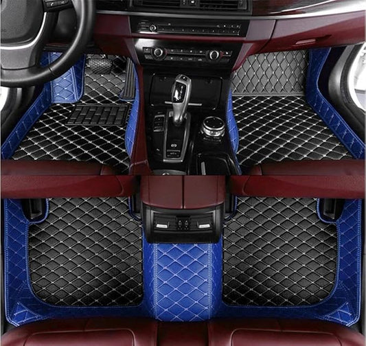 Custome Car Mats Accessories All Weather Floor mats Compatible with Automotive Floor Mats Passenger car mats (Blue Black)