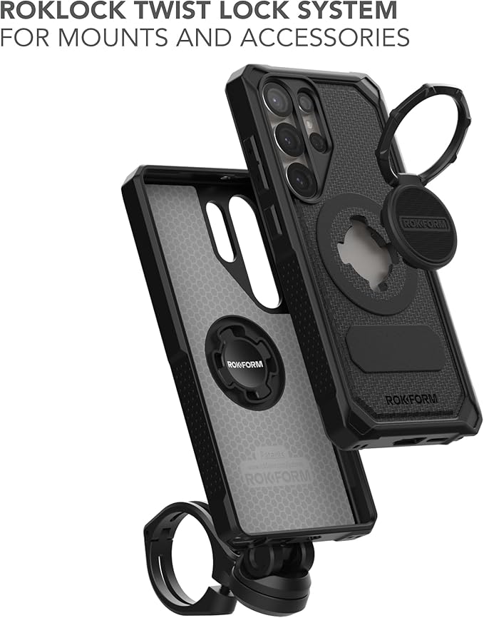 ROKFORM Rugged Protective Case Compatible with Galaxy S25 Ultra, Magnetic Cover with Twist Lock, Drop-Tested Armor (Black) | Magnetic Cover, with Twist Lock, Drop Tested Armor